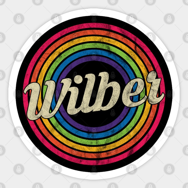 Wilber - Retro Rainbow Faded-Style Sticker by MaydenArt